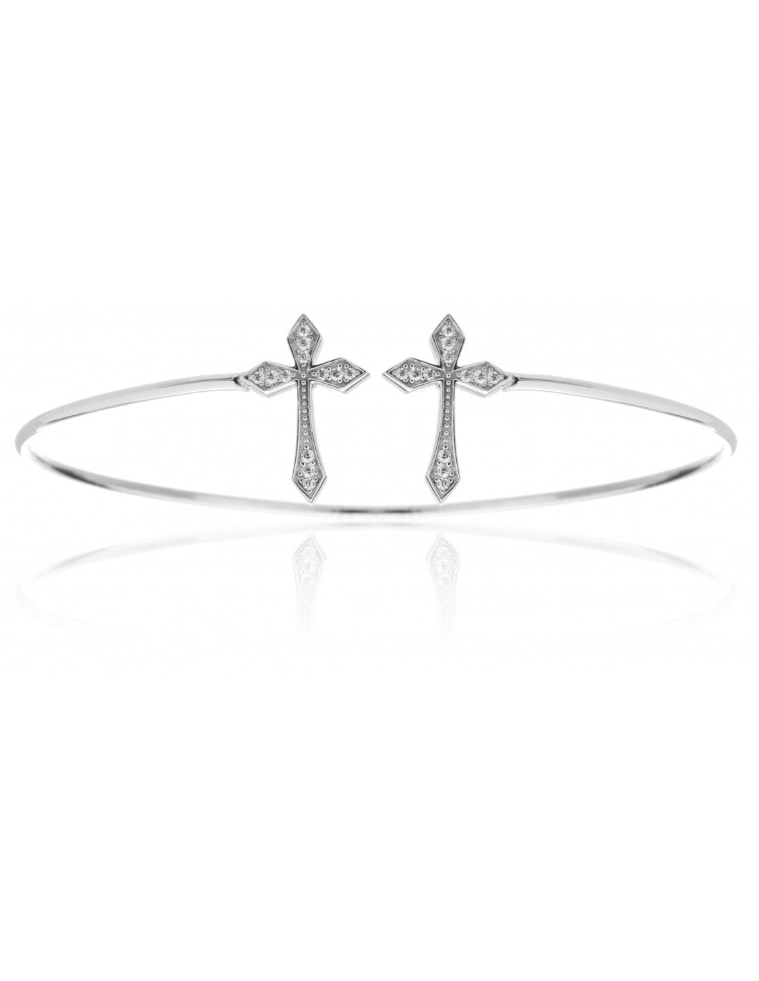 Bracciale Rigido con Croci In Argento 925